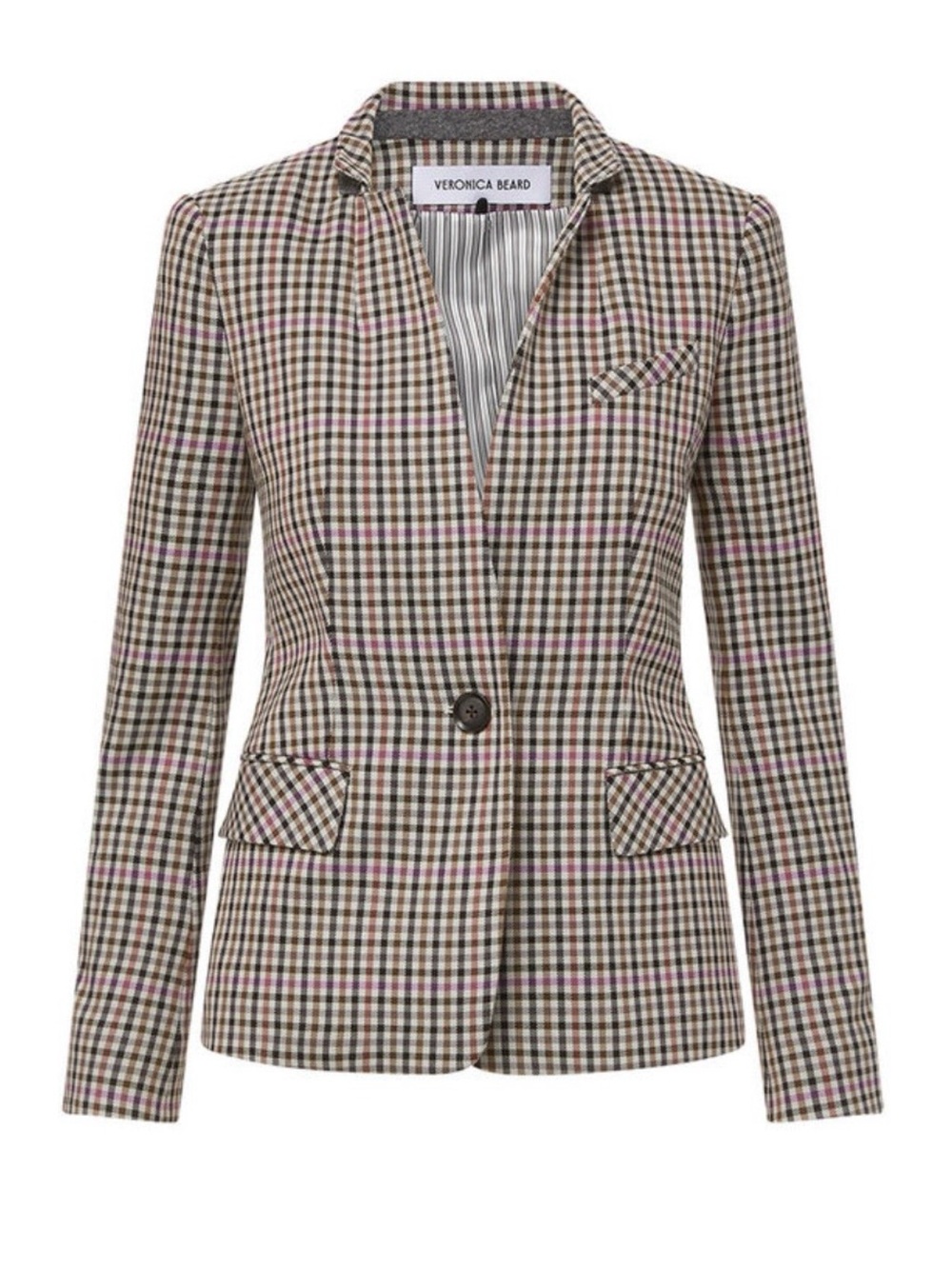 Veronica Beard Katie Plaid Dickey Single Button Blazer 2